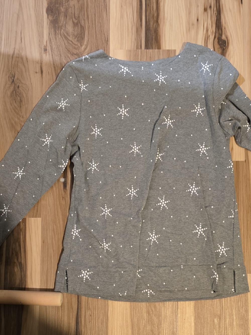 Girls' Grey Star Print Long-Sleeve Sweatshirt